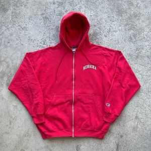 Vintage Nebraska Corn Huskers Champion Full Zip Hoodie